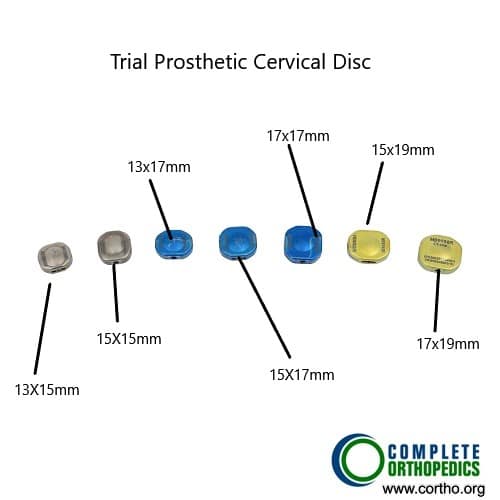 Trial cervical disc replacement bearings