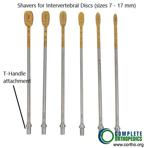 Shavers used for removing intervertebral disc material