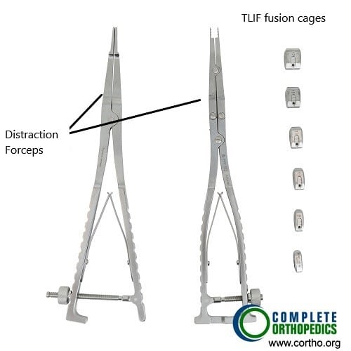 Distraction forceps and TLIF cages